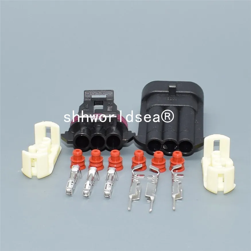 2/100Sets 3Pin 1.5MM Male Female Auto Waterproof Electrical Connector Plug Bearing Position Sensor Connector Fuse Box 12059595