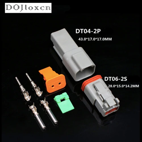 Imagen 2 del producto 1 Juego de conector Deutsch DT DT06-2S/DT04-2P 2P 3P 4P 6P 8P 12P conector eléctrico impermeable para Motor de coche con pines 22-16AWG
