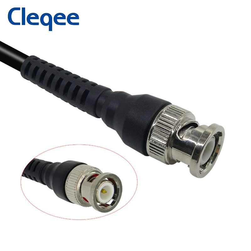 Cleqee-قابس ذكر P1007 BNC Q9 إلى خطاف اختبار مزدوج ، رصاص اختبار مسبار الذبذبات كابل 120 سنتيمتر