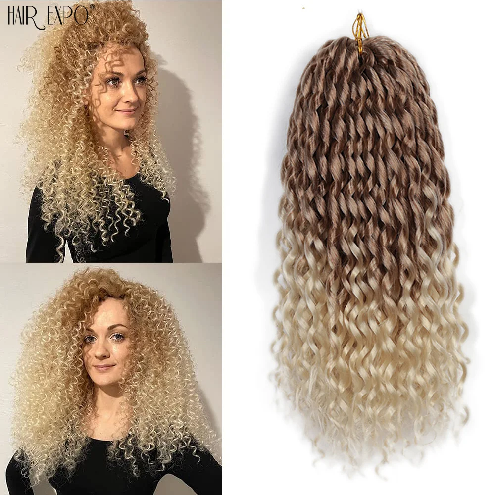 16Inch Synthetische Losse Diepe Golf Twist Haak Hair Extensions Freetress Ombre Vlechten Haar Krullend Wave Voor Vrouwen Haar Expo stad