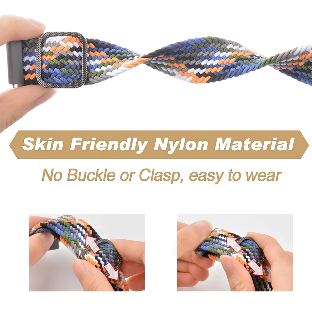 Correa de nailon de 22/20mm para Xiaomi Mi Watch Color 2/MiBro Color reemplazable para MiWatch S1 Active/S2 42 46mm pulsera de reloj
