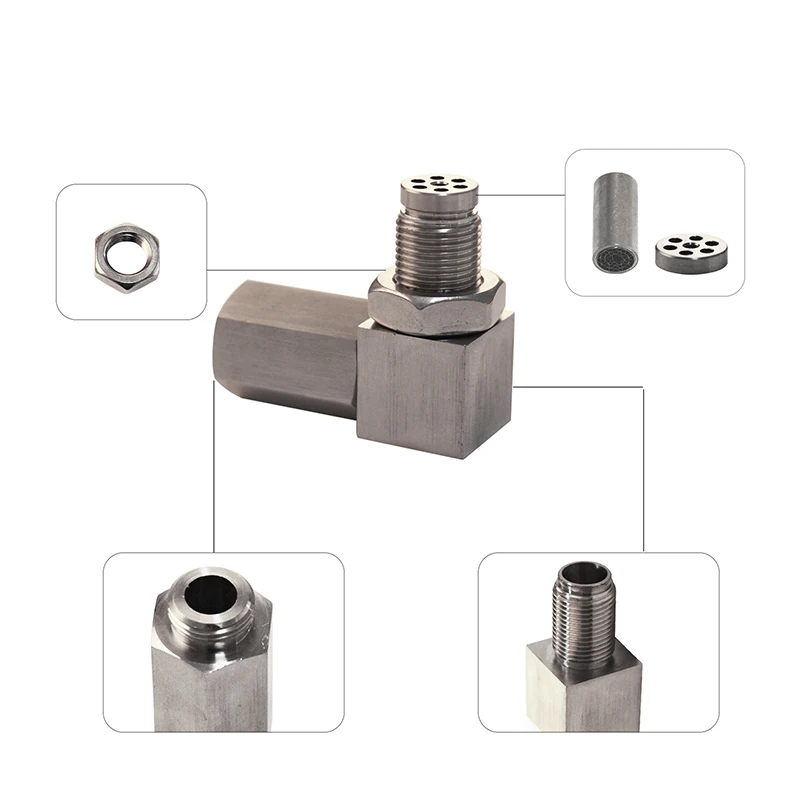 O2 Oxygen Sensor CEL Eliminator Angled Extender Spacer 90 Degree 45 DegreeM18X1.5 Bung