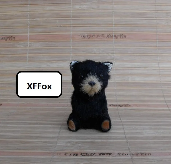 Mini Simulation Black Bear Model Sitting Polyethylene & Furs Real-life Size Gift Approx. 4.5x4x6.5cm XF2175
