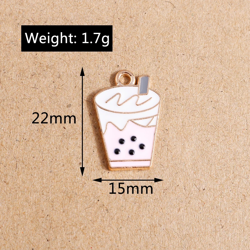 10 Stück Emaille-Anhänger für Lebensmittel und Getränke für Schmuckherstellung, Kuchen, Milch, Cola, Eiscreme, Anhänger, handgefertigte Halskette, Ohrringe, Bastelbedarf – Detail 34
