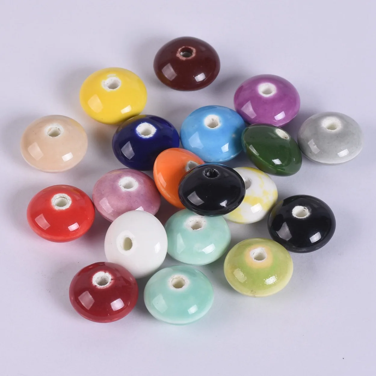 

10pcs 12x7mm Rondelle Ceramic Porcelain Loose Spacer Beads Lot for DIY Crafts Jewelry Making