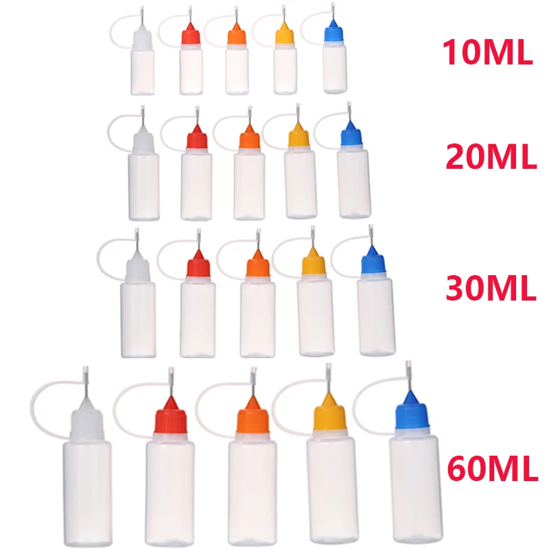 Wholesale 20-200pcs 10/20/30/60ML Needle Tip Glue Applicator Bottles for Liquid Paint Glue Quilling DIY Scrapbooking Crafts Tool