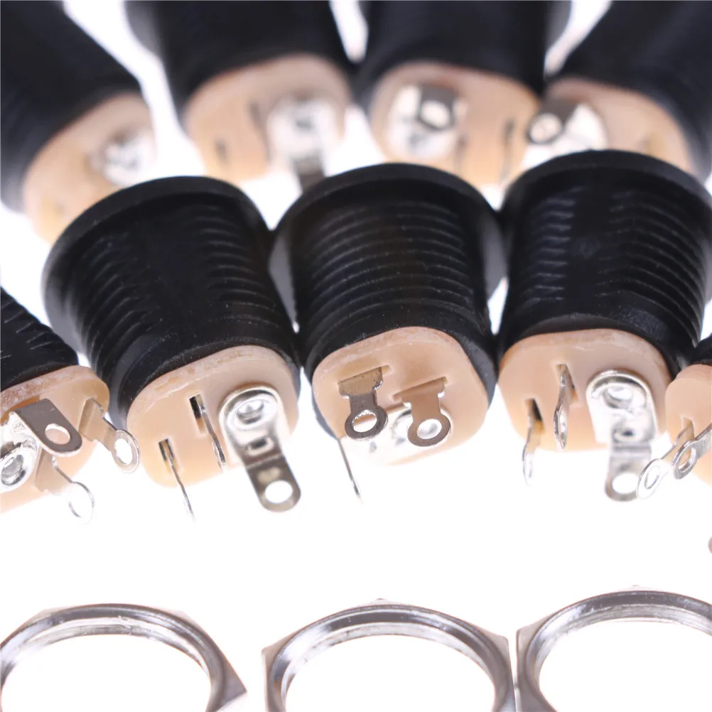 10Pc 5.5 Mm X 2.5Mm Đồng Nữ Bảng Điều Khiển Gắn Kết Nối DC Jack Cắm Ổ Cắm