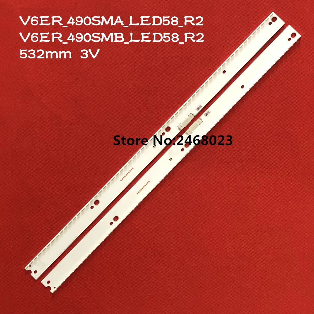 LED Backlight for UE49KU6400 UE49KU6500 UE49KU7000 UE49KU7500 UE49MU6400 UE49MU6500 V6ER_490SMA_LED58_R2 V6ER_490SMB_LED58_R2