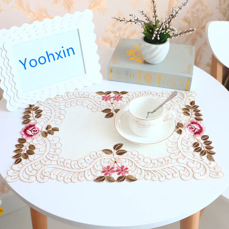 

European Embroidery Trim Hotel Restaurant Banquet Party Table Runner Tablecloth Bedroom Table Cloth Tapete Easter Decorations