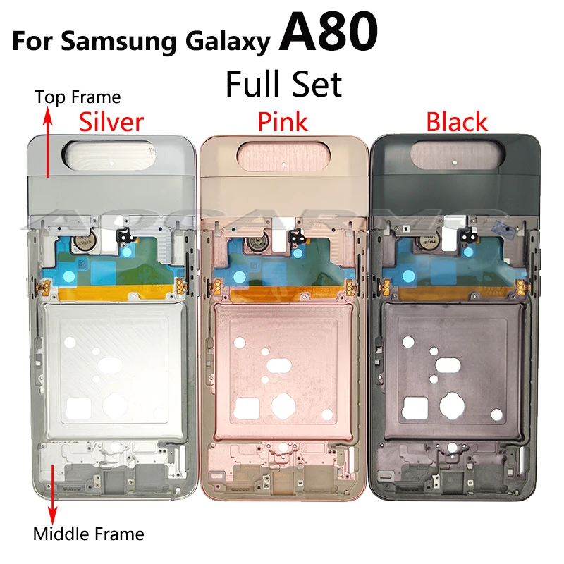 Aocarmo For Samsung Galaxy A80 A805F Middle Frame Camera Flip Bracket And Top Frame Replacement Parts