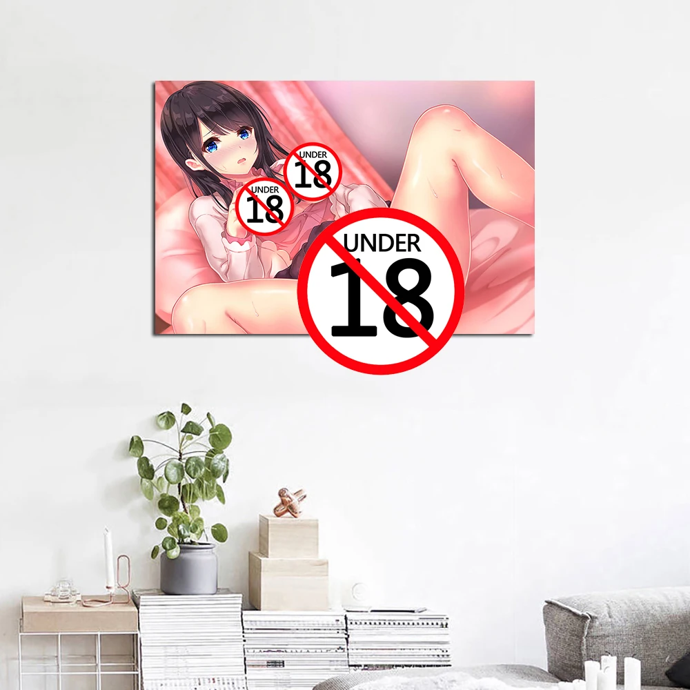 Manga Anime Sexy Young Girl Canvas Poster Print Hentai Wall Art Painting for Living Room Aesthetic Decor