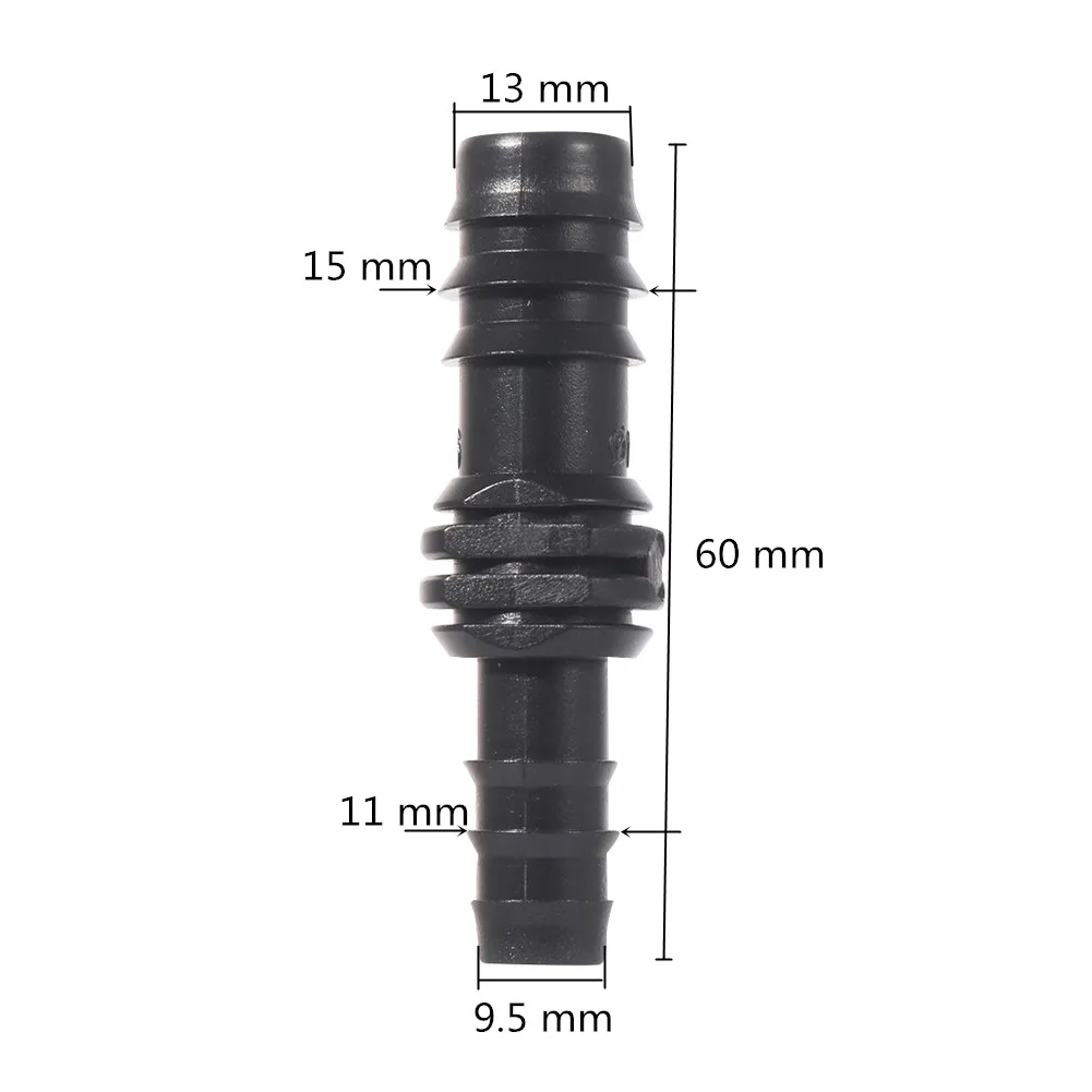 Plastics Barbed DN12 to DN16 Pipe Reducing Connectors Garden Irrigation Water Hose PE Pipe Repair Coupling Joints 5PCS
