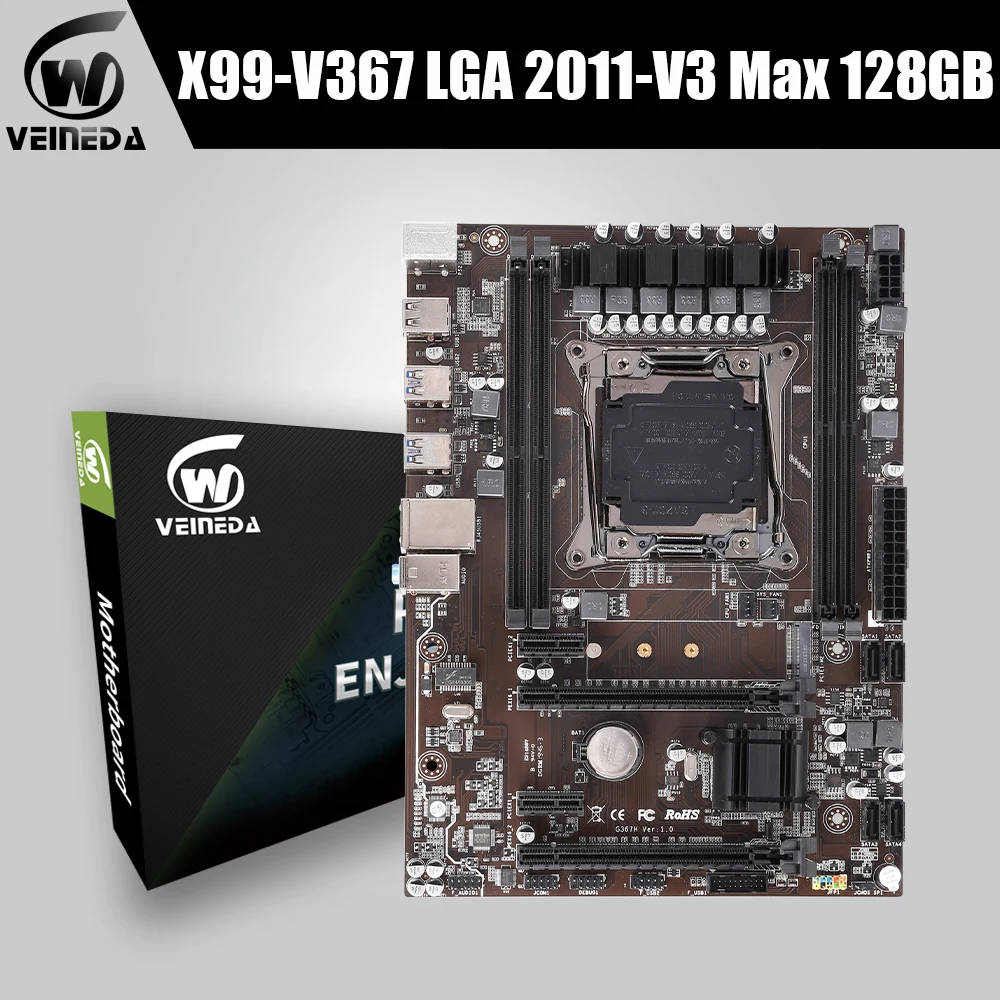 

VEINEDA x99 motherboard lga 2011 v3 with dual M.2 NVME slot Support four channels DDR4 memory SATA3.0 USB3.0