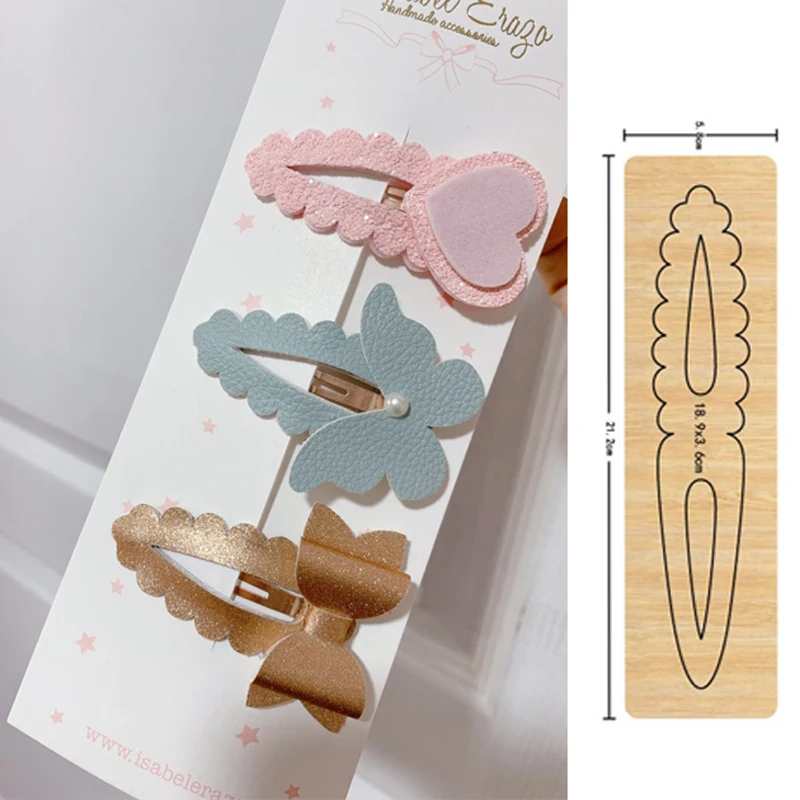 5cm-9cm Hair Clip Handwork Hairpin Cutting Dies 2020 New Wooden Die Suitable for Common Die Cutting Machines on the Market