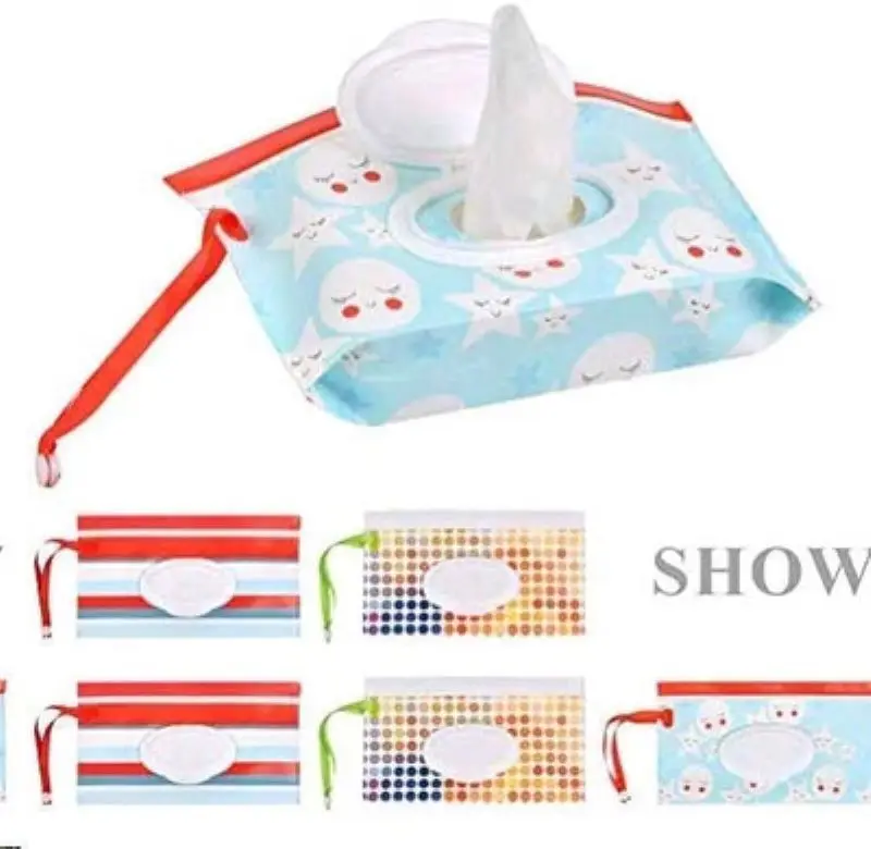 Snap Strap Portable Baby Wet Wipes Box Wipes Container Eco-friendly Easy-carry Clamshell Cosmetic Cleaning Wipes Cases