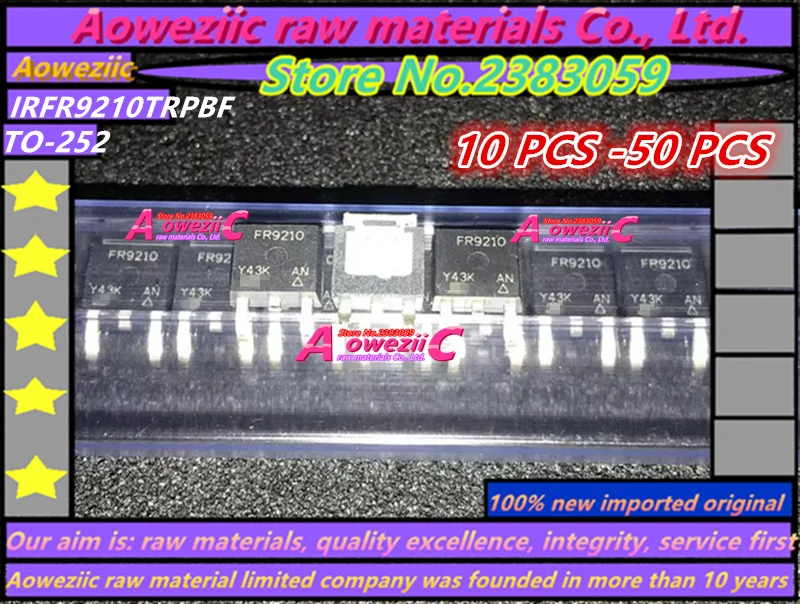 Aoweziic 100% جديد الأصلي استيراد IRFR9210TRPBF FR9210 IRFR9210TR إلى-252 الطاقة أنبوب أكسيد المعدن نصف الموصل 200V 1.9A