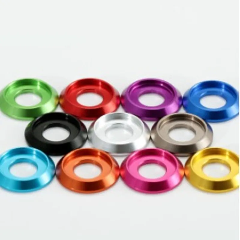 20pcs Button Aluminum round washer M2 M2.5 M3 M4 M5 M6 M8 colourful Aluminum cup head washer for button head screw bolts