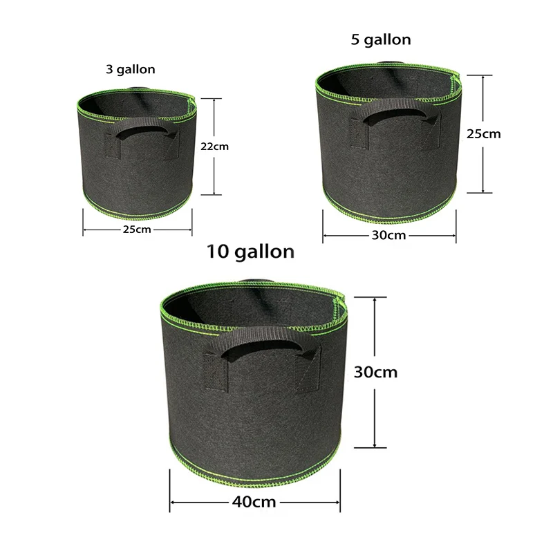 3 5 10 Gallon Tree Pots Plant Grow Bags Home Supplies Fabric Planting Garden Tools Jardin Growing Bag Vegetables