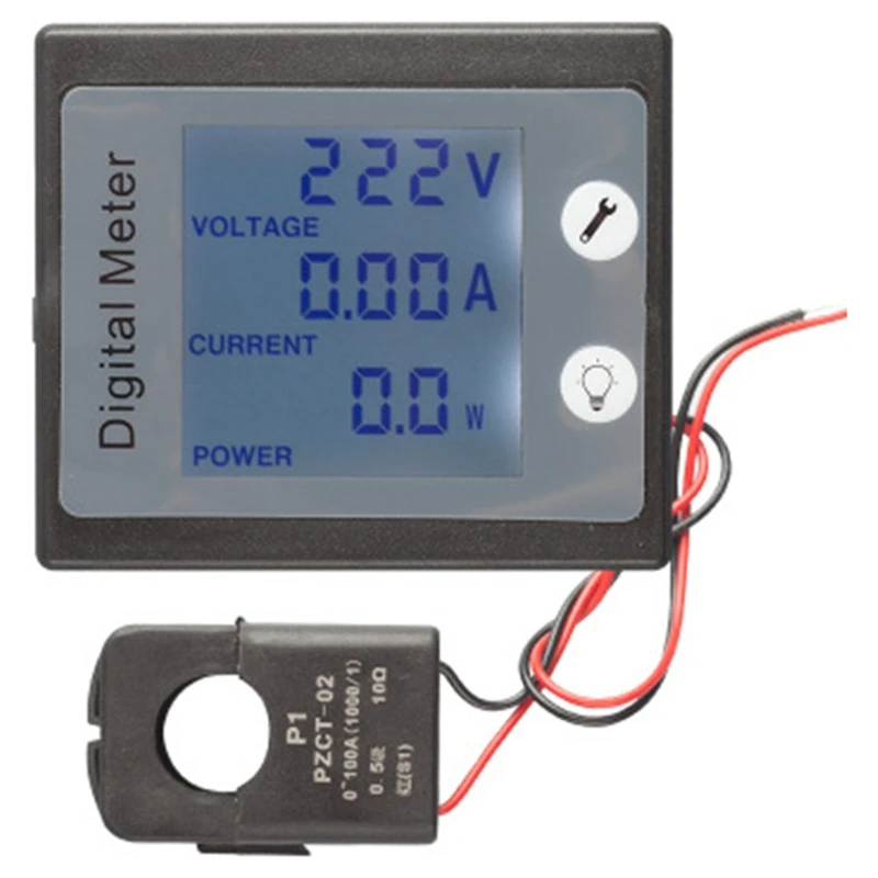 Single Phase Digital Electric Saver Power Meter Wattmeter 220V 100A Khw Energy Meter Pzem-011 With Ct Split