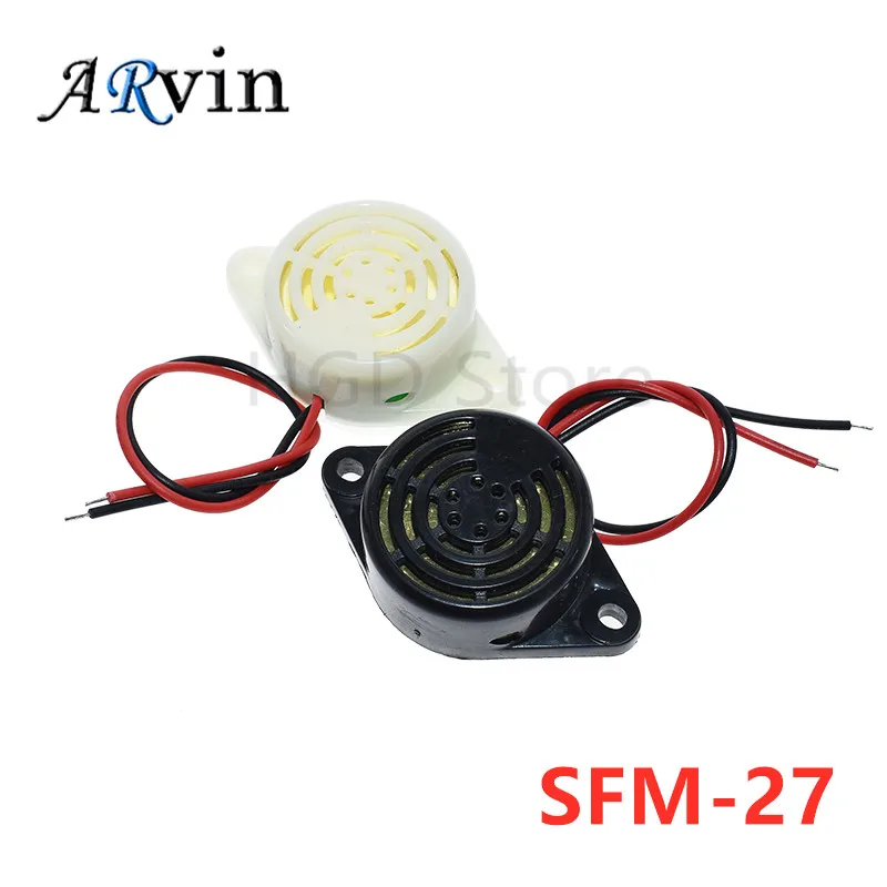 2PCS 95DB Alarm High-decibel 3-24V 12V Electronic Buzzer Beep Alarm Continuous Beep for Arduino SFM-27