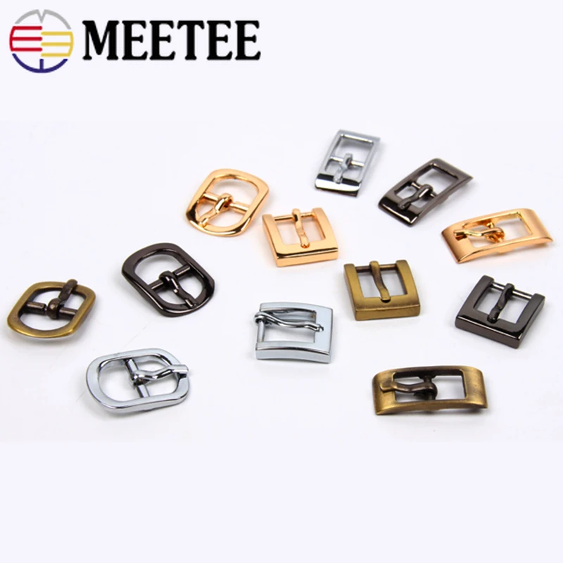 Meetee 5/10pcs 20mm Metal Pin Buckle Watch Strap Adjust Buckles DIY Belt Clasp Bags Webbing Needle Hook Decor Button Accessories