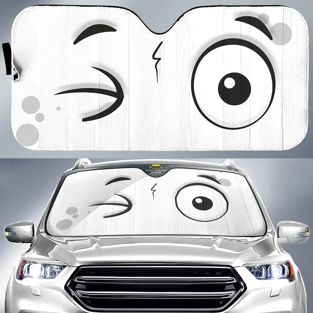 

Intrigued FunnyCartoon Eyes Car Windshield Sun Shade Keep Your Vehicle Cool UV Sun and Heat Reflector Front Windshield Sunshade