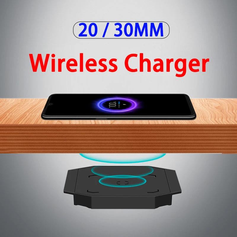 30mm Universal Hide Qi Wireless Charger Pad Fast Charging For iPhone 12 Pro 11 XS Max XR Samsung S20 21 XIAOMI HUAWEI Air Charge