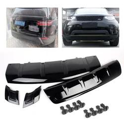 Car Front Rear Bumper Protector Guard Skid Plate Board Cover Trim Discovery 5 For Land Rover L462 2017 2018 2019 Glossy Black