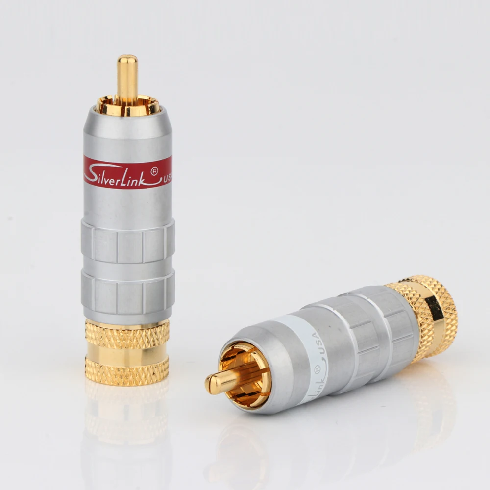 CMC 8016-W-U 24K 金メッキ RCA フィーバー信号線プラグ ロータス プラグ 相互接続信号線コネクタ