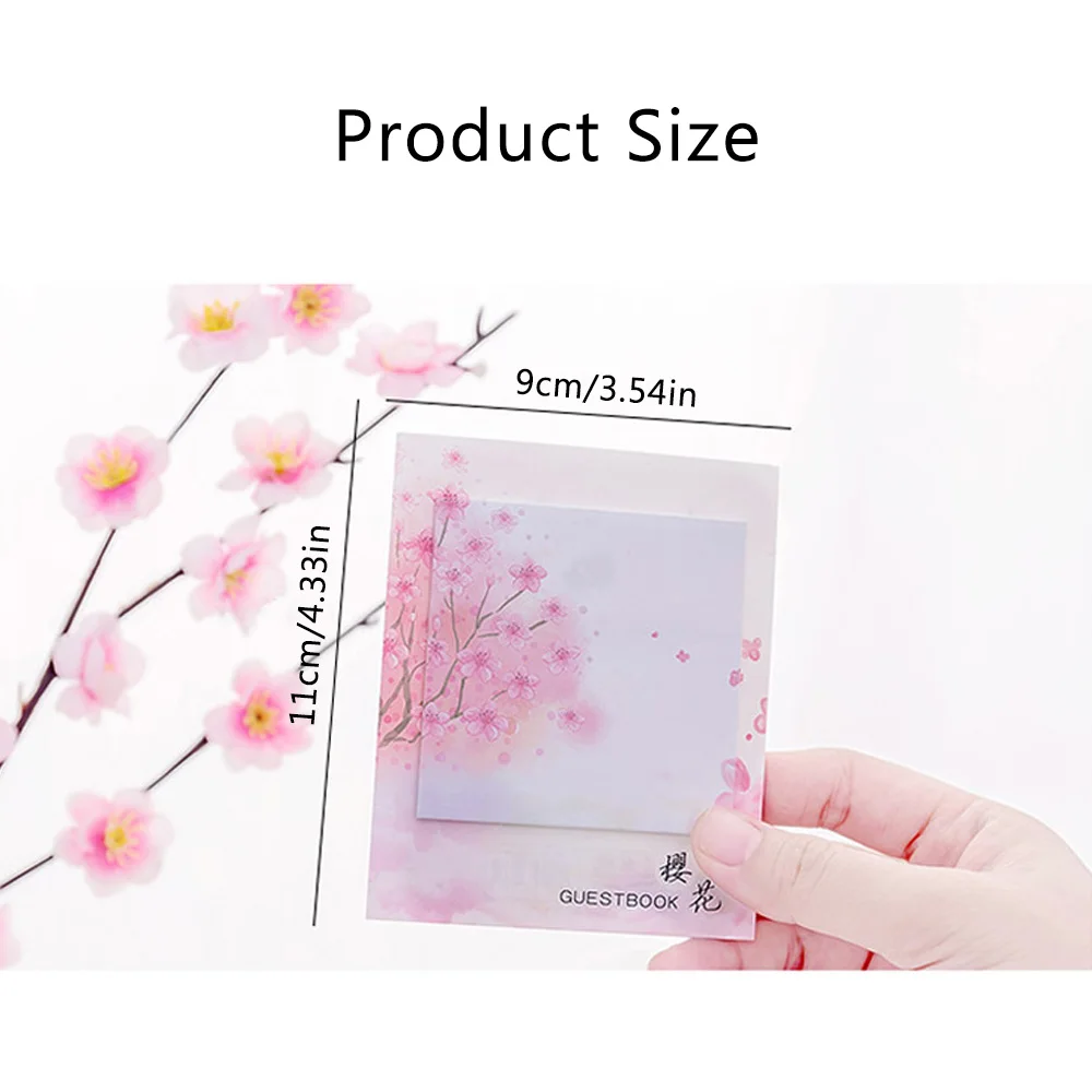 Umitive 1pcs 30 Sheets/pad Japanese Cherry Blossoms Self-Adhesive Sticky Note Notepads Posted Writing Memo Pads Random Color