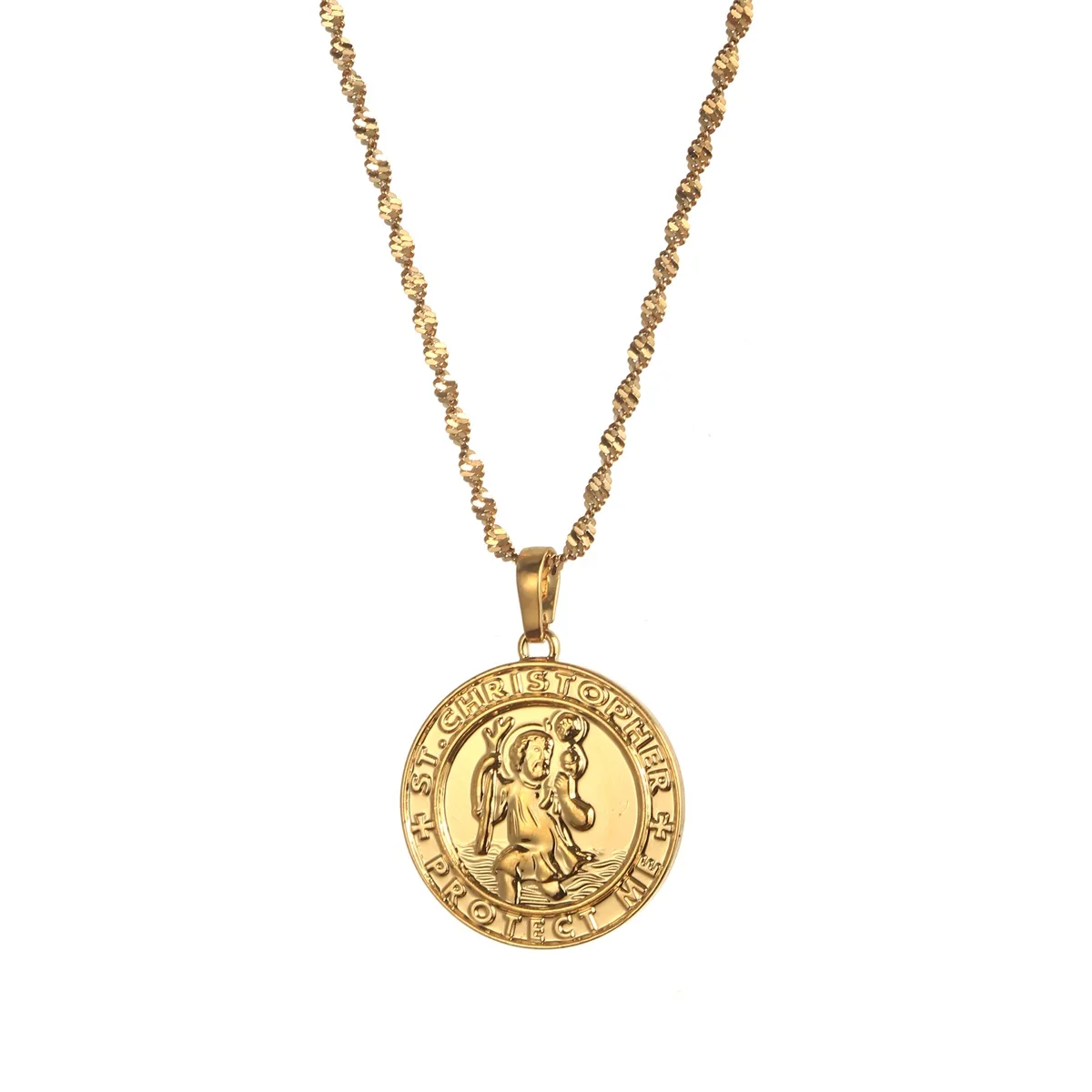 St. Christopher Protect Me Necklaces for Women Saint Christophe Pendant Religious Jewelry view 3