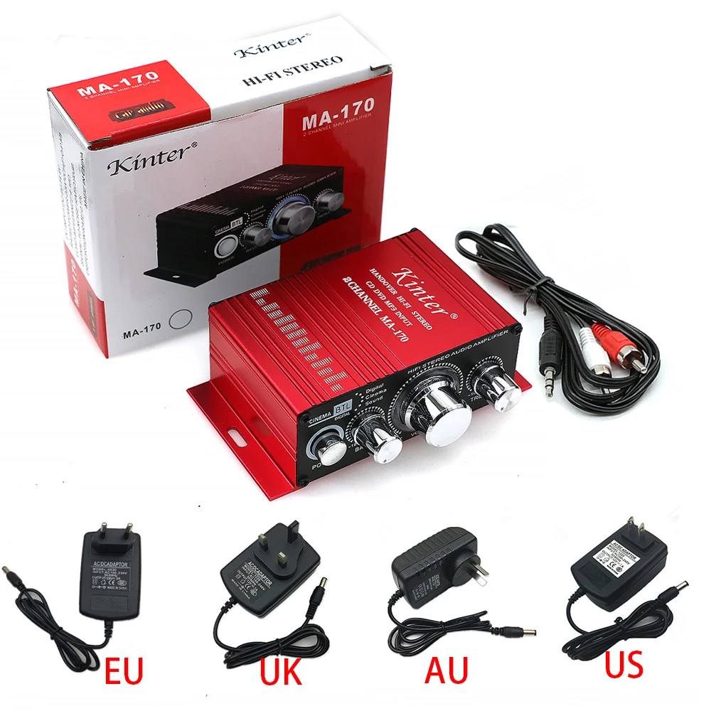 

MA170 HIFI Stereo Amplifier DC12V Power Adapter Music MP3 Treble Bass Audio Board DIY Car Speaker Arcade Game Machine Cabinet