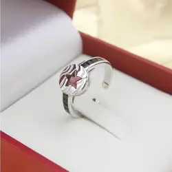 Fashionable, Simple, Personalized and Creative Design, Red Zircon Five-Pointed Star Ring, Casual Couple Gift for Men and Women