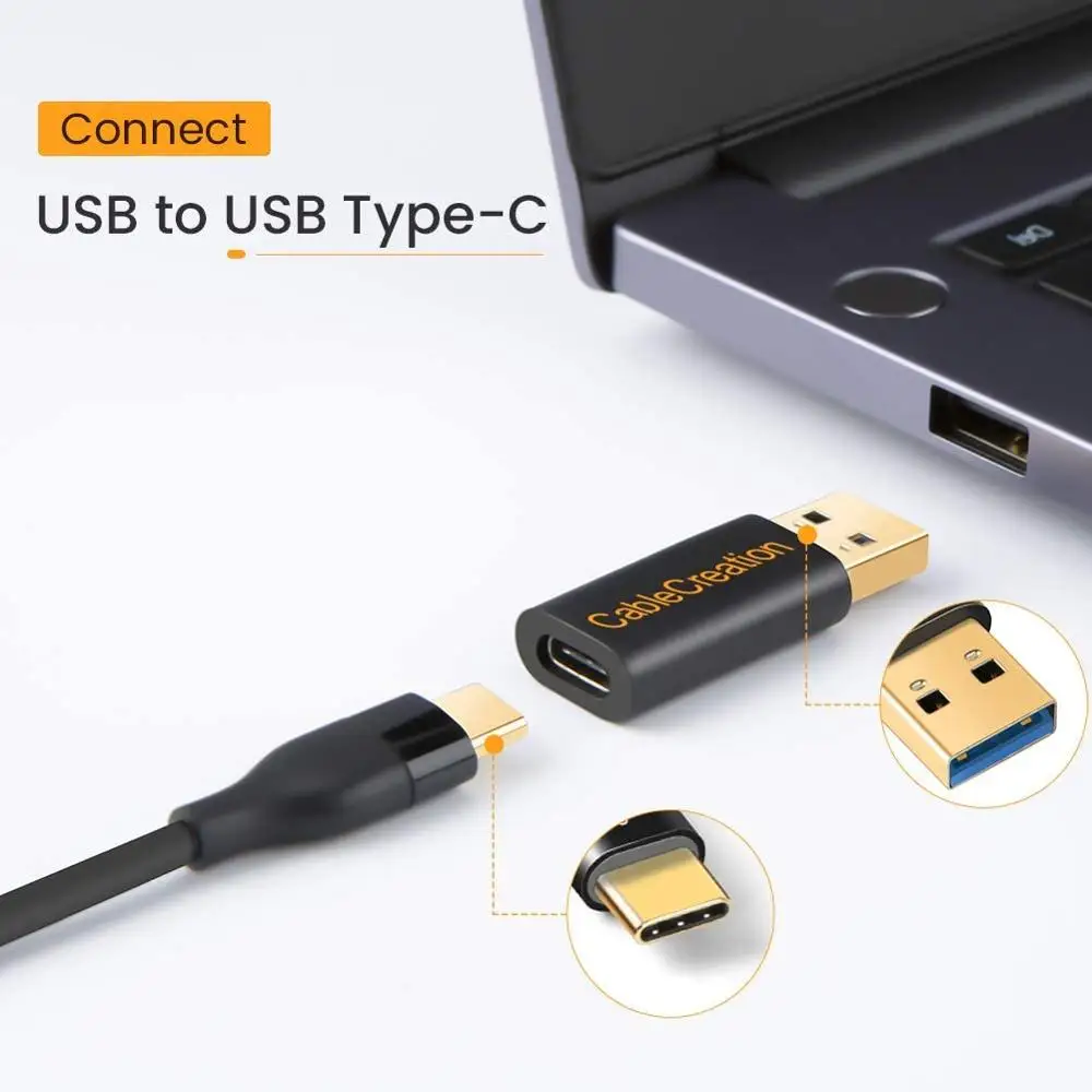 Usb 3.0 um macho para USB-C adaptador fêmea, tipo 3.0 para tipo c conversor de dados & carregamento para USB-C cabo de carga, para telefones portáteis