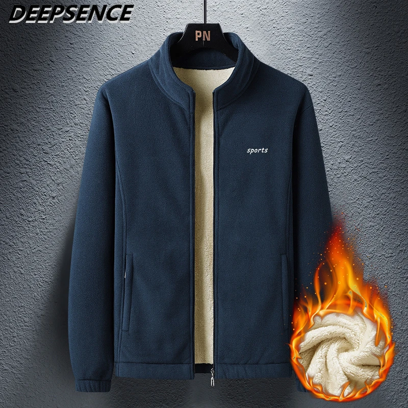 

Men's Winter Fleece Jacket Coat Polar Fleece Thick Warm Stand Outdoor Jacket Fashion Trand Casual Streetwear Jacket Men Clothing