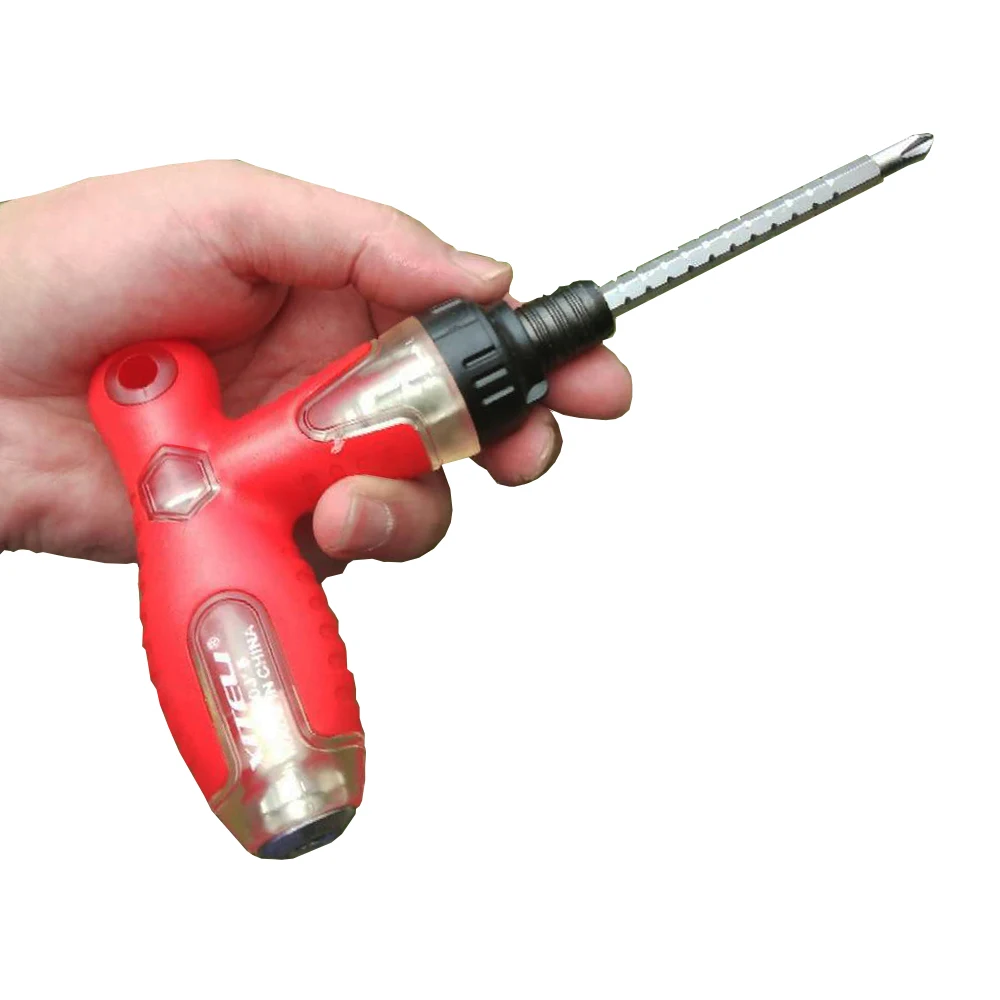 1PC Telescopic screwdriver T-type  Alloy Steel Multifunctional T Handle Ratchet Screwdriver Repair Hand Tools