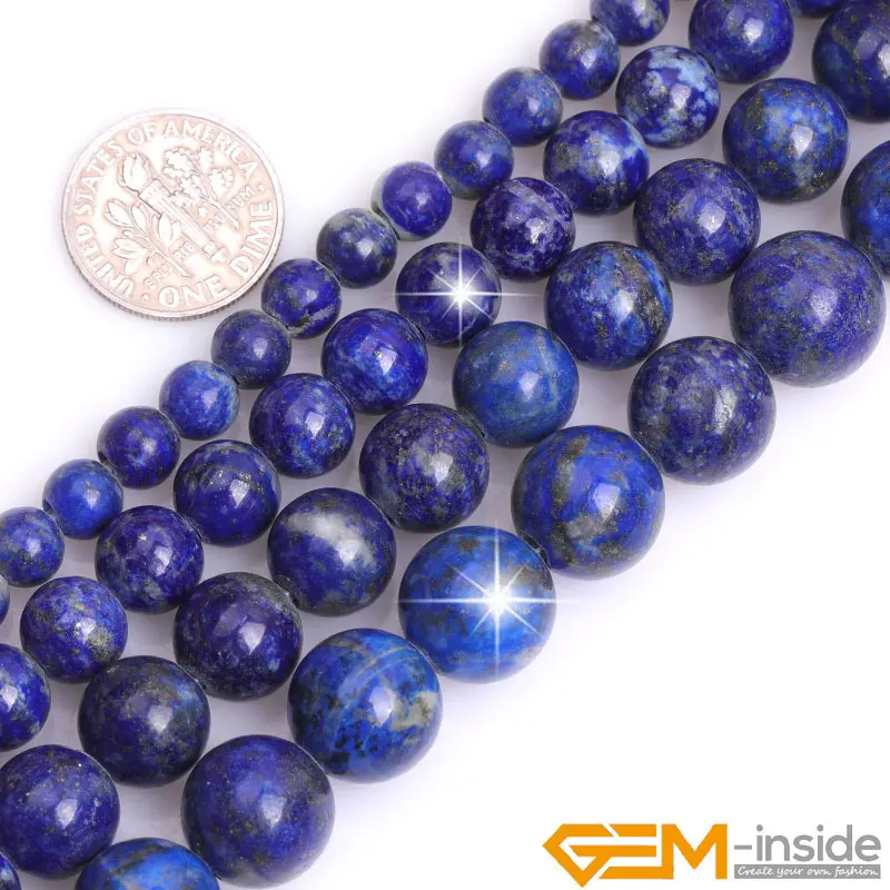 2mm Big Hole Natural Lapis Lazuli Round Beads For Jewelry Making Strand 15 Inch DIY Bracelet Necklace Loose 6mm 8mm