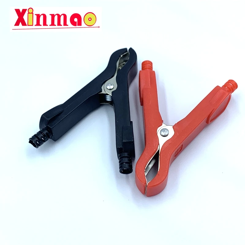 2PCS 50A fully closed alligator clip with fuse electrical test clamp full sheath battery clamp environmental plastic clip