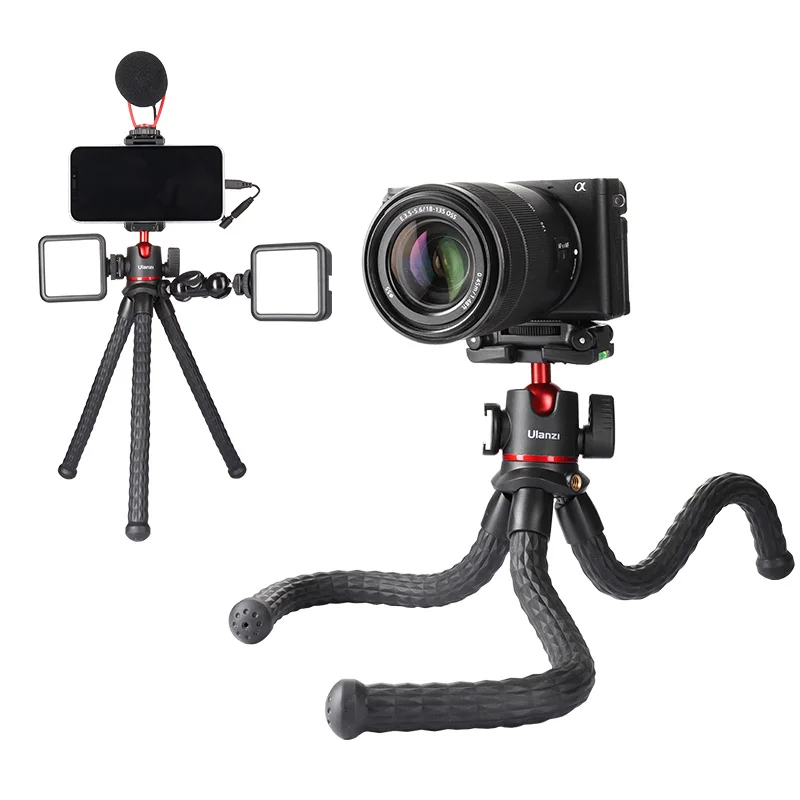 Ulanzi MT-33 Flexible Mini Tripod for Phone Camera Octopus Tripod Mount Ballhead With Sider Cold Shoe for LED Video Light Vlog