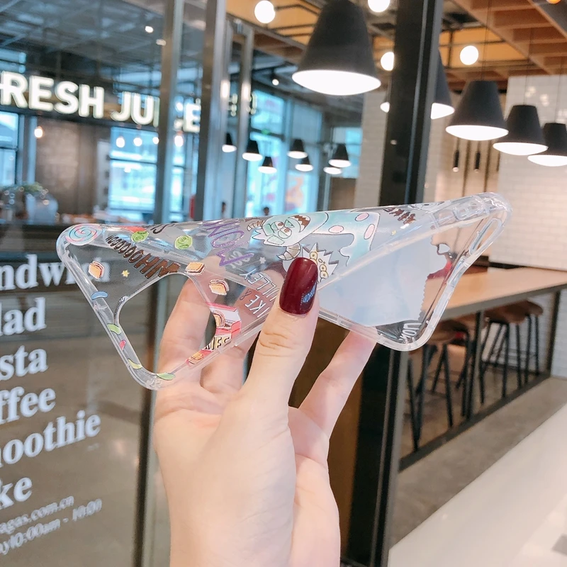 حافظة لهاتف Apple IPhone 7 8 SE2 7Plus 8Plus XS Max 11 Pro 12 Pro غطاء خلفي من البولي يوريثان مطبوع عليه رسوم كارتونية لطيفة