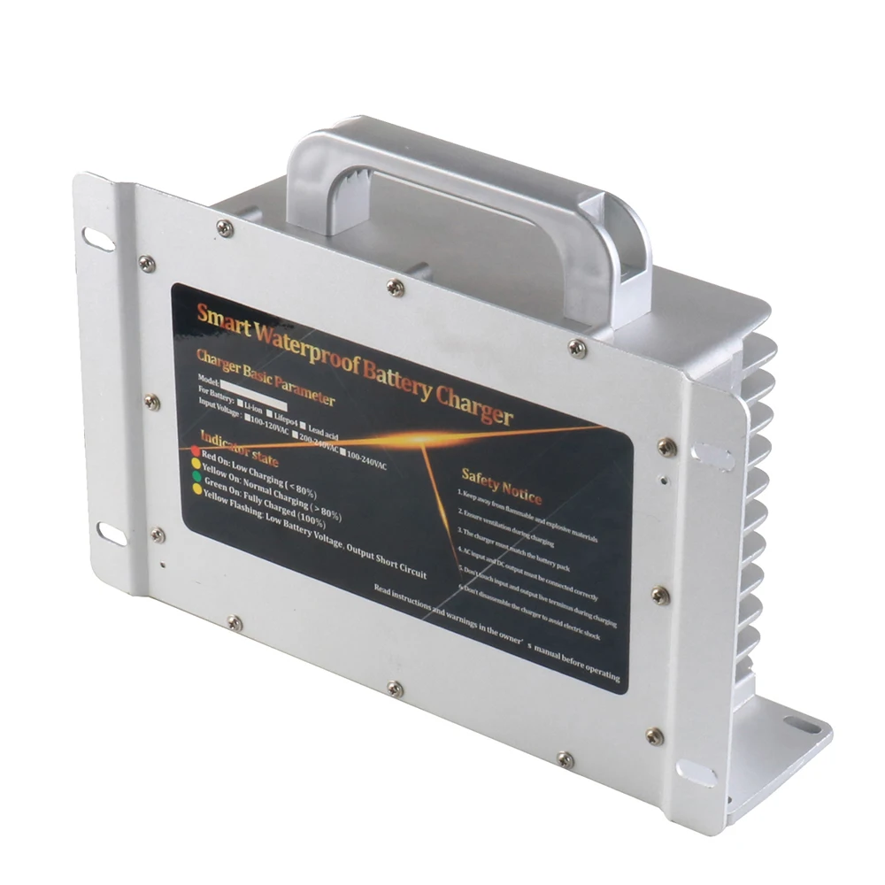 Wodoodporna ładowarka litowa 14S 52V 20A 15A 10A 58.8V Li ion Full Seal Smart Charger do wózka golfowego Akumulator samochodowy turystyczny IP67