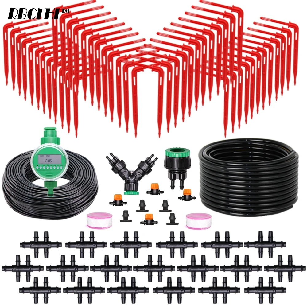 Greenhouse Irrigation 4-way Drip Red Arrow System 4/7 to 3/5mm Hose Garden Watering Elbow Emitter Kit Agriculture Potted Plant