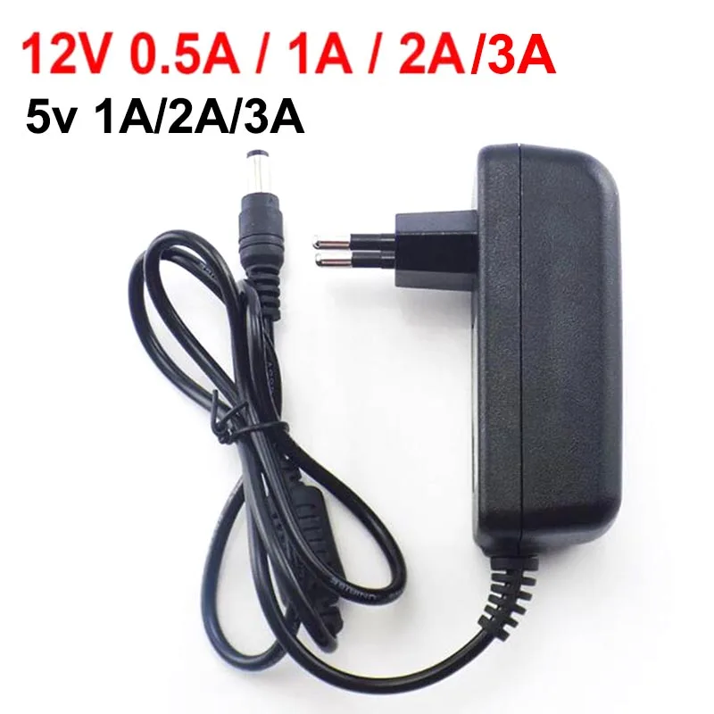 100-240V AC to DC Power Adapter Supply Charger adaptor 5V 12V 1A 2A 3A 0.5A US EU Plug 5.5mm x 2.5mm for Switch LED Strip Lamp