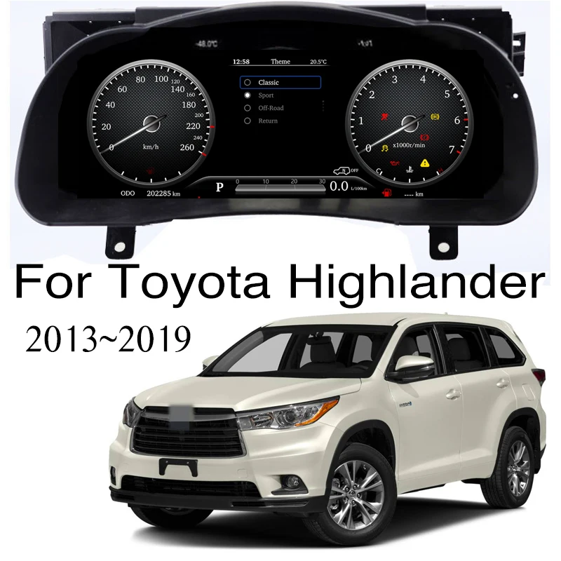 

For Toyota Highlander Kluger XU50 CarPlay Digitizing Linux Screen Instrument LED Dashboard Entertainment Intelligent Panel