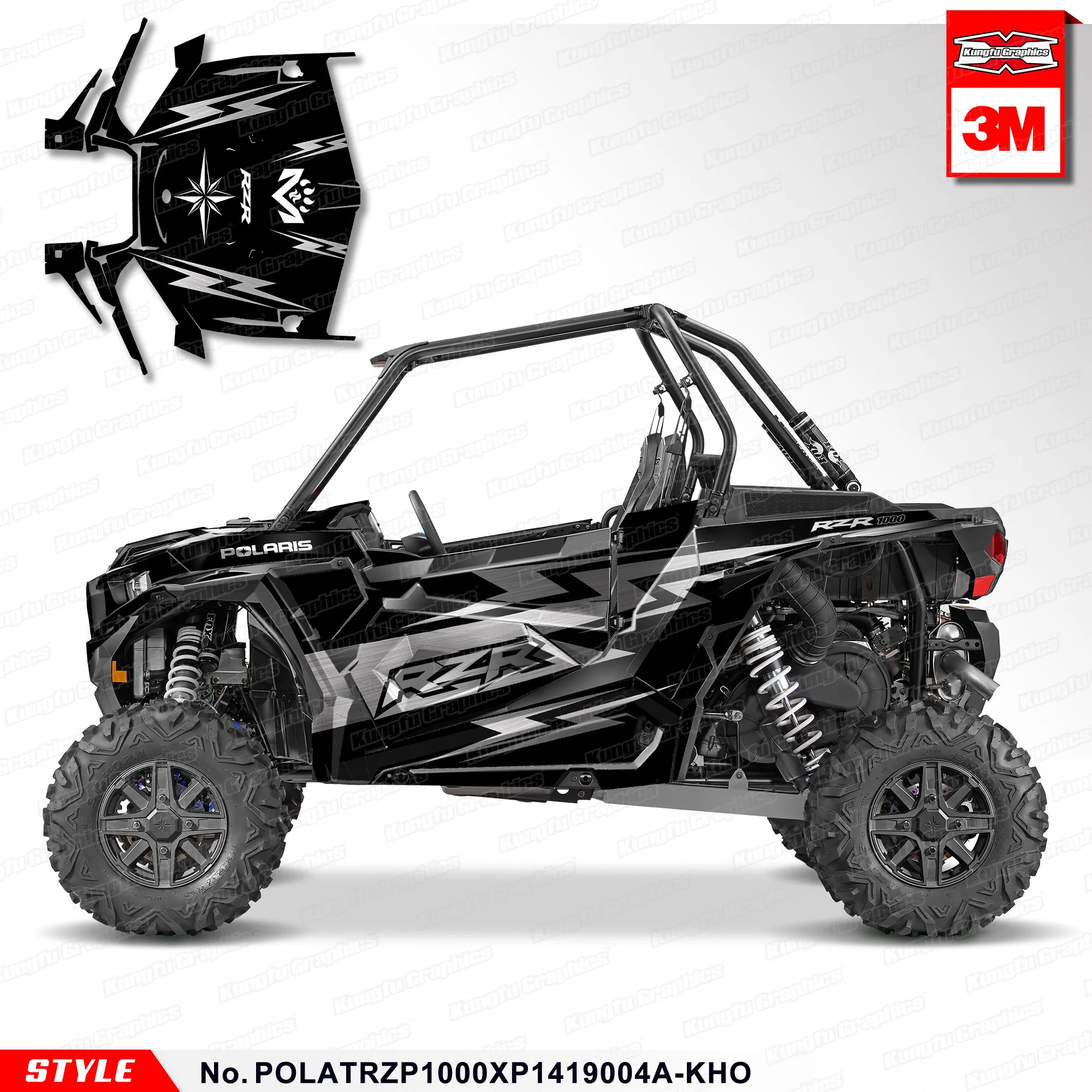 

KUNGFU GRAPHICS Custom Stickers UTV Wrap Deco Kit for Polaris TURBO RZR XP 1000 2014 2015 2016 2017 2018