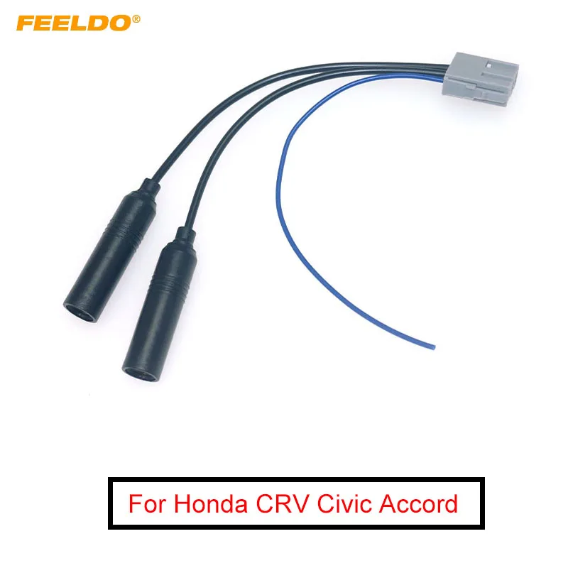 

FEELDO 1Pc Car Stereo Radio Double Heads Male To Female Plug Antenna Adapter For Honda CRV Civic Radio Wire Cable