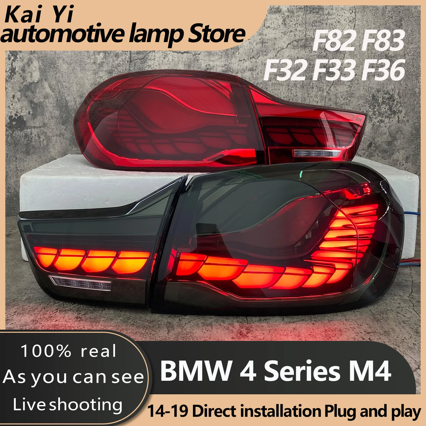 

GTS OLED Style Full LED Dynamic Tail Lights With Sequential Turn Signal For 4 Series F32 F33 F36 F82 F83 M4 2014-2020