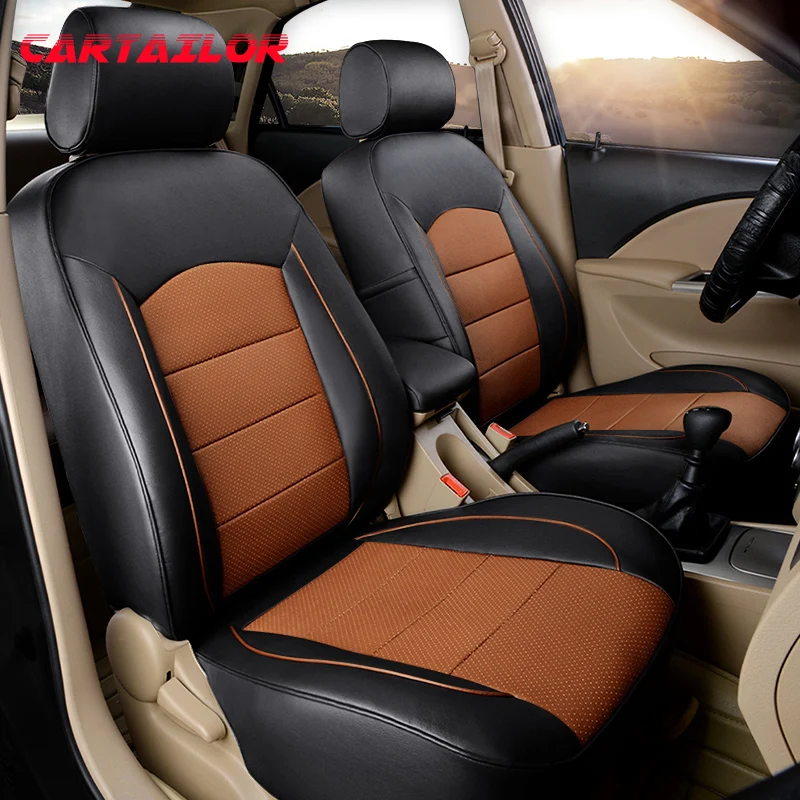 

CARTAILOR New Cowhide Car Seat Cover for Volkswagen Caddy Seat Covers & Supports Automobiles Cover Seats Protector Accessories