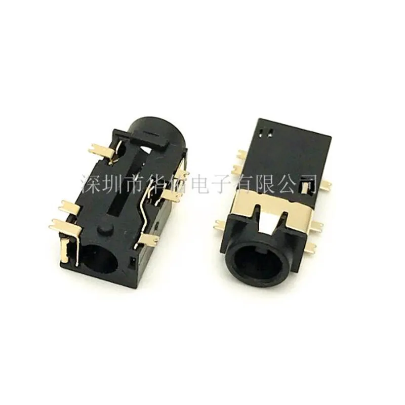 10pcs 3.5mm headphone socket Audio socket PJ-342 Surface mounted 6 feet Double track gold plated PJ342