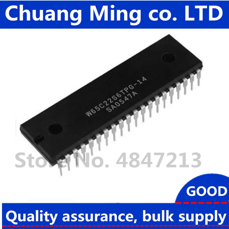 Free Shipping 5pcs/lots W65C22S6TPG-14 W65C22S6TPG W65C22 DIP-40 IC in stock!